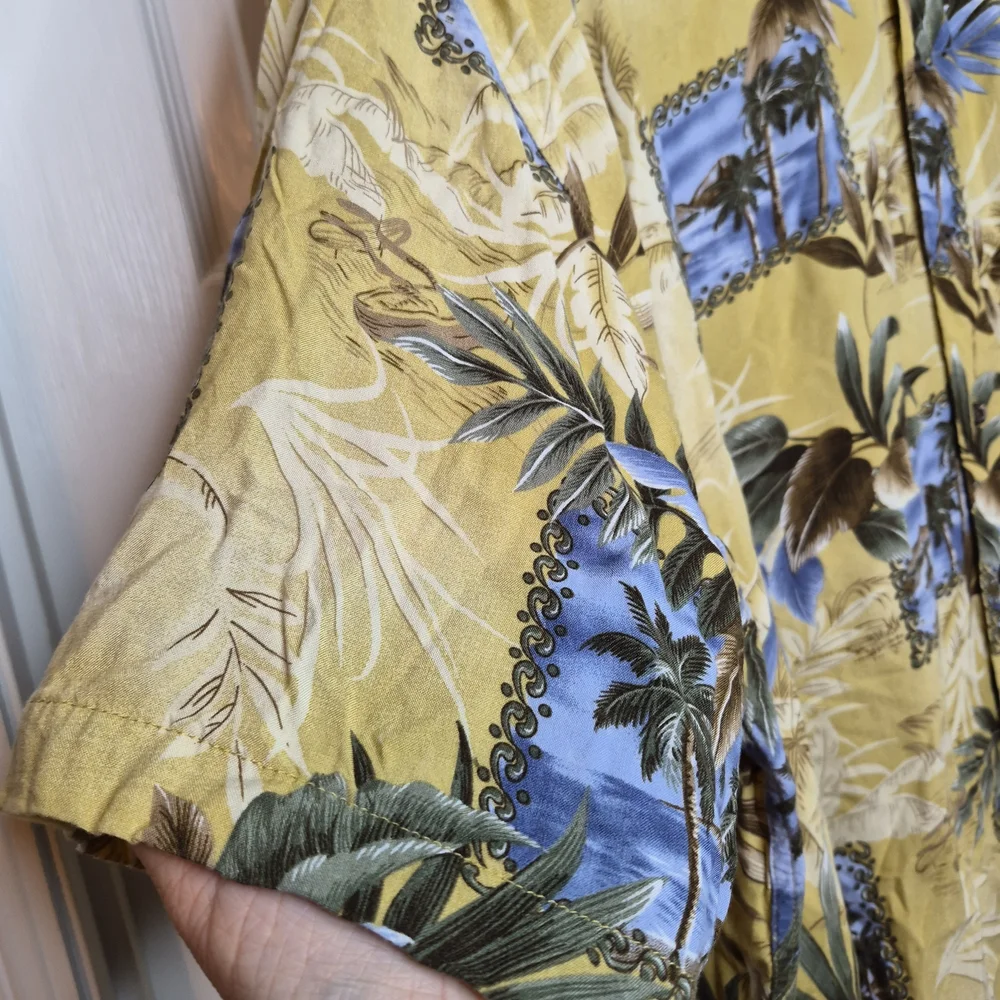 David Taylor Yellow Floral Hawaiian Shirt Size 3xlt